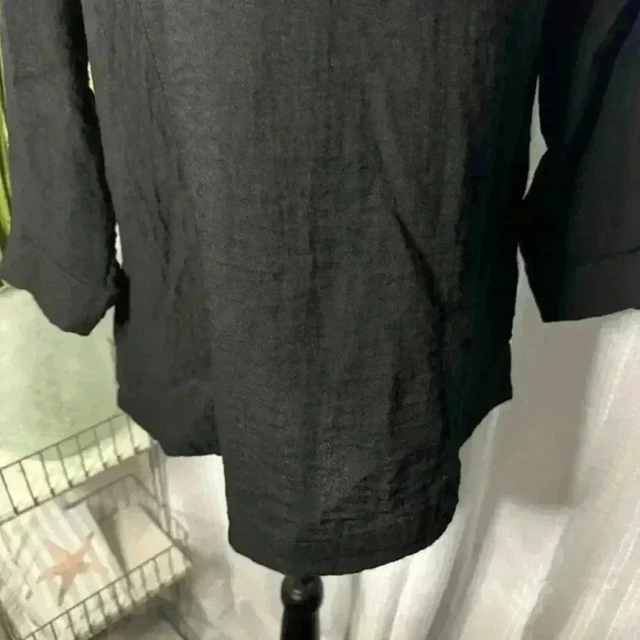 Kristin Crenshaw Women’s S Black Crinkle Tunic w/Pocket Hobo 3/4 Sleeve Top - Picture 8 of 12